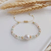 Women's Handwoven Turquoise Geometric Natural Pearl Bracelet