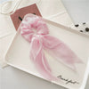 Women's Headwear Fabric Hair Ring Chiffon Thin Bow Ribbon Tassel Handmade