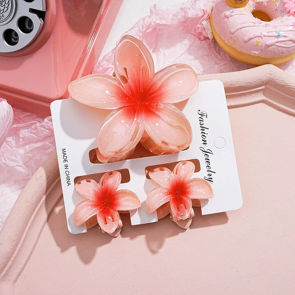 Women's Headwear Flower Clip Threepiece Set Egg Flower Shark Clip Paint Style