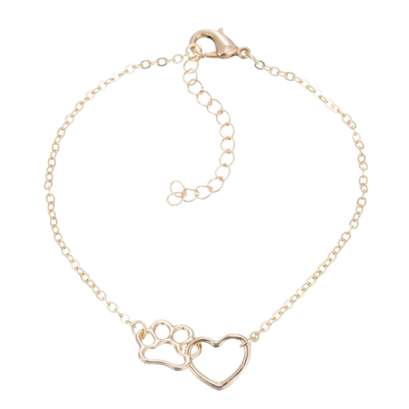 Women's Heart Cat Claw Bracelet In Electroplated Copper Simple Animalinspired Fashion Jewelry