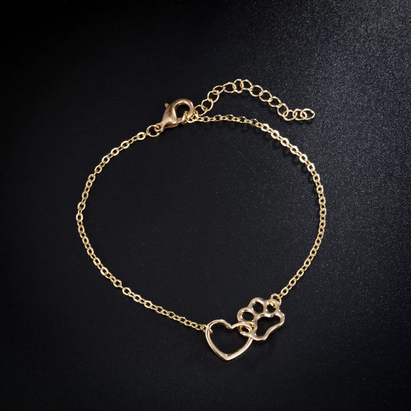 Women's Heart Cat Claw Bracelet In Electroplated Copper Simple Animalinspired Fashion Jewelry