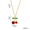 Women's Heart Cherry Necklace Set In Titanium Steel With Electroplating And Mixed Gemstone Setting