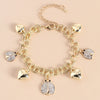 Women's Heart Crystal Bracelet In Alloy With Electroplated Gold Tone Finish Fashion Jewelry Accessory