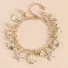 Women's Heart Crystal Bracelet In Alloy With Electroplated Gold Tone Finish Fashion Jewelry Accessory