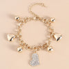 Women's Heart Crystal Bracelet In Alloy With Electroplated Gold Tone Finish Fashion Jewelry Accessory