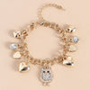 Women's Heart Crystal Bracelet In Alloy With Electroplated Gold Tone Finish Fashion Jewelry Accessory