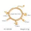 Women's Heart Fruit Animal Zodiac Stainless Steel Diy Pendant Bracelet With Electroplating And Conch Turtle Figaro Chain