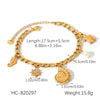 Women's Heart Fruit Animal Zodiac Stainless Steel Diy Pendant Bracelet With Electroplating And Conch Turtle Figaro Chain