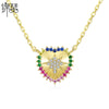 Women's Heart Pendant Necklace With Copper Chain And Zircon Microinlay Simple Elegant Electroplated Jewelry
