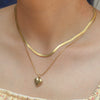 Women's Heart Shape Doublelayer Stacked Titanium Steel Necklace With 18K Gold Electroplating Design