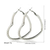 Women's Heart Shaped Alloy Pearl Earrings Electroplated Fashion Love Ear Jewelry With Artificial Gem Inlay