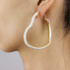 Women's Heart Shaped Alloy Pearl Earrings Electroplated Fashion Love Ear Jewelry With Artificial Gem Inlay