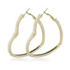Women's Heart Shaped Alloy Pearl Earrings Electroplated Fashion Love Ear Jewelry With Artificial Gem Inlay