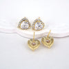 Women's Heart Shaped Copper Earrings With Micro Inlaid Zircon Elegant Sweet Cool Fashion Jewelry