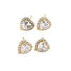 Women's Heart Shaped Copper Earrings With Micro Inlaid Zircon Elegant Sweet Cool Fashion Jewelry