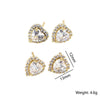 Women's Heart Shaped Copper Earrings With Micro Inlaid Zircon Elegant Sweet Cool Fashion Jewelry
