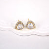 Women's Heart Shaped Copper Earrings With Micro Inlaid Zircon Elegant Sweet Cool Fashion Jewelry