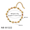 Women’s Heart Shaped Geometric Stainless Steel Bracelet With Shell Detail Zircon Inlay And 18K Gold Vacuum Plating