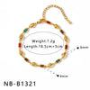 Women’s Heart Shaped Geometric Stainless Steel Bracelet With Shell Detail Zircon Inlay And 18K Gold Vacuum Plating