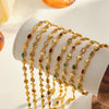 Women’s Heart Shaped Geometric Stainless Steel Bracelet With Shell Detail Zircon Inlay And 18K Gold Vacuum Plating