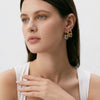 Women's Heart Shaped Geometric Stainless Steel Earrings With 18K Gold Vacuum Plating Simple Light Luxury Style
