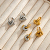 Women's Heart Shaped Geometric Stainless Steel Earrings With 18K Gold Vacuum Plating Simple Light Luxury Style