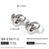 Women's Heart Shaped Geometric Stainless Steel Earrings With 18K Gold Vacuum Plating Simple Light Luxury Style