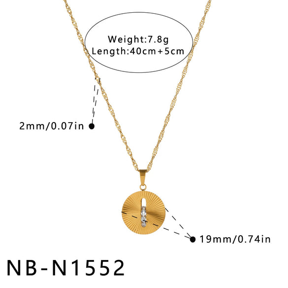 Women's Heart Shaped Geometric Stainless Steel Necklace With Gold Tone Vacuum Plating And Imitation Pearl Rhinestone Pendant