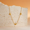 Women's Heart Shaped Geometric Stainless Steel Necklace With Rhinestone Accent And 18K Vacuum Plated Regular Chain