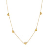 Women's Heart Shaped Geometric Stainless Steel Necklace With Rhinestone Accent And 18K Vacuum Plated Regular Chain