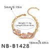 Women’s Heart Shaped Hollow Out Stainless Steel Bracelet With Zircon Rhinestones 18K Vacuum Plated Non Fading Jewelry