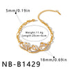 Women’s Heart Shaped Hollow Out Stainless Steel Bracelet With Zircon Rhinestones 18K Vacuum Plated Non Fading Jewelry