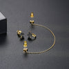 Women's Heart Shaped Long Tassel Earrings With Zircon Inlay And Electroplated Copper Fashion Jewelry