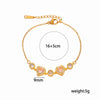 Women's Heart Shaped Real Gold Plated Titanium Steel Bracelet With Love Pattern And Diamond Accented Look