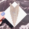Women's Heart Shaped Rhinestone Tassel Brooch Electroplated Exaggerated Corsage Clothing Accessory Decorative Jewelry