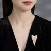 Women's Heart Shaped Rhinestone Tassel Brooch Electroplated Exaggerated Corsage Clothing Accessory Decorative Jewelry