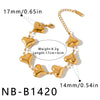 Women's Heart Shaped Shell Pattern Stainless Steel Bracelet With 18K Gold Vacuum Plating And Geometric Light Luxury Style