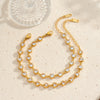 Women's Heart Shaped Stainless Steel Bracelet With 18K Vacuum Plating And Zircon Inlay Elegant Geometric Fashion Jewelry