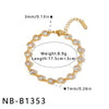 Women's Heart Shaped Stainless Steel Bracelet With 18K Vacuum Plating And Zircon Inlay Elegant Geometric Fashion Jewelry