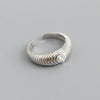 Women's Heart Shaped Zircon Ring In 925 Sterling Silver Open Band Diamond Set Fashion Jewelry