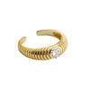 Women's Heart Shaped Zircon Ring In 925 Sterling Silver Open Band Diamond Set Fashion Jewelry