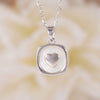 Women's Heartshaped Colorful Fashion Shell Pendant Necklace Copper Mixed Gemstone Setting Electroplating O Word Chain