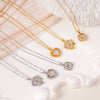 Women's Heartshaped Colorful Fashion Shell Pendant Necklace Copper Mixed Gemstone Setting Electroplating O Word Chain