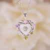 Women's Heartshaped Colorful Fashion Shell Pendant Necklace Copper Mixed Gemstone Setting Electroplating O Word Chain
