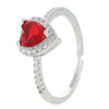 Women's Heartshaped Copper Ring Set With Diamonds