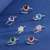 Women's Heartshaped Copper Ring Set With Diamonds