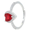 Women's Heartshaped Copper Ring Set With Diamonds