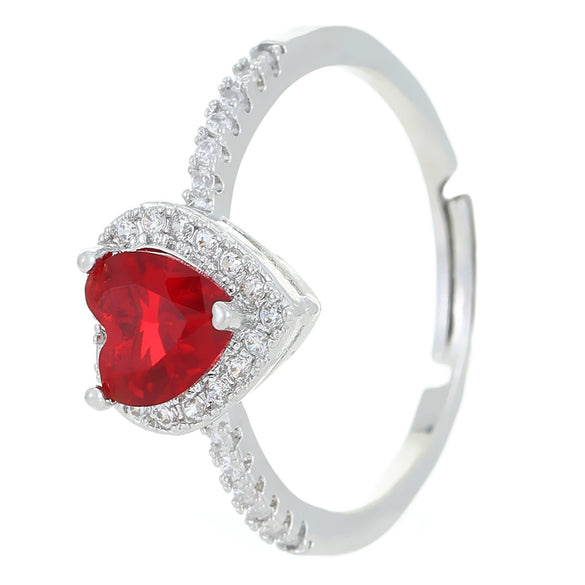 Women's Heartshaped Copper Ring Set With Diamonds