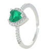 Women's Heartshaped Copper Ring Set With Diamonds