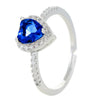 Women's Heartshaped Copper Ring Set With Diamonds